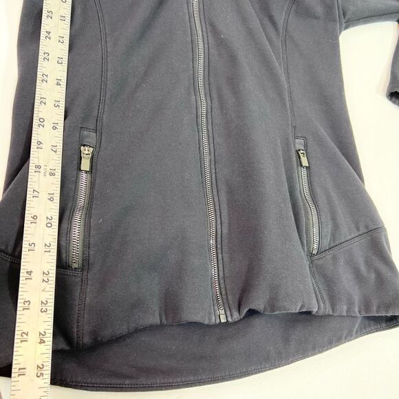 Athleta Fleece Sherpa Hoodie Womens Medium Black Hooded Full Zip Thumbholes - Picture 4 of 12